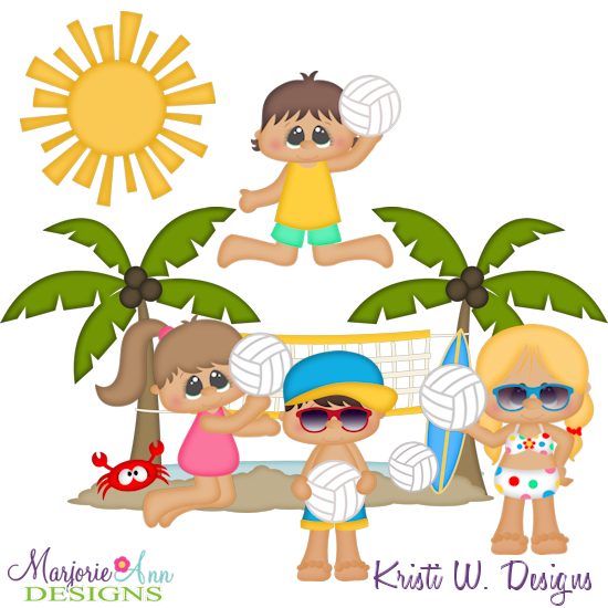 Beach Volleyball SVG Cutting Files + Clipart - Click Image to Close